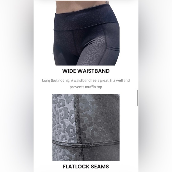 NWOT- Platinum Sun Swim & Gym Leggings, UPF 50+| Cheetah -Black, size Large - Picture 8 of 13